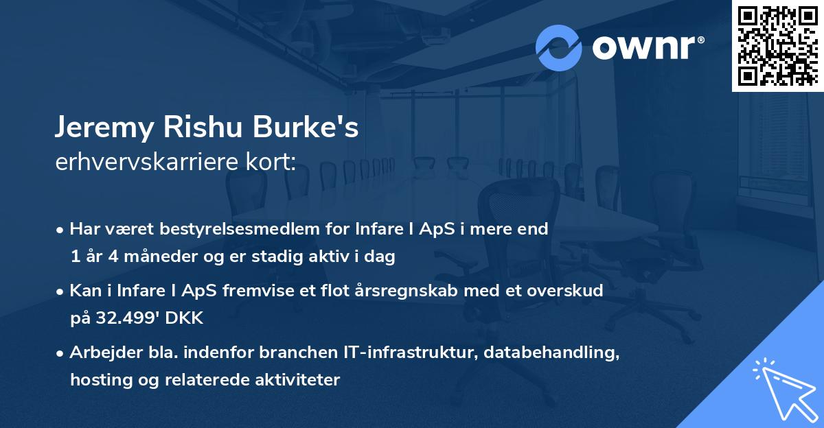 Jeremy Rishu Burke's erhvervskarriere kort