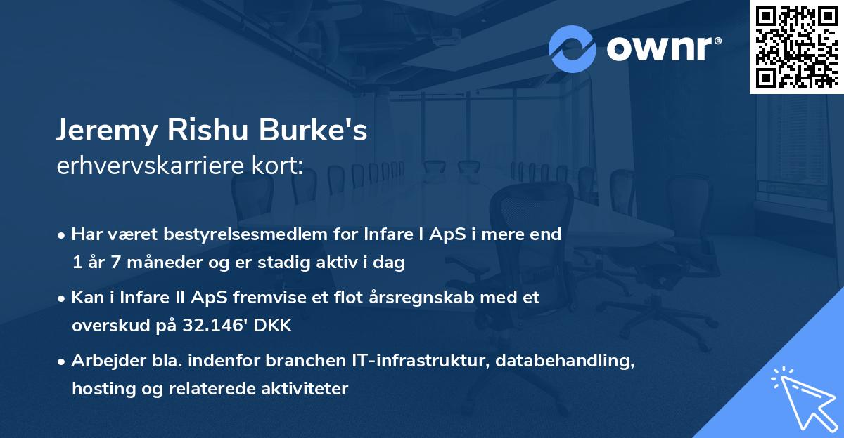 Jeremy Rishu Burke's erhvervskarriere kort