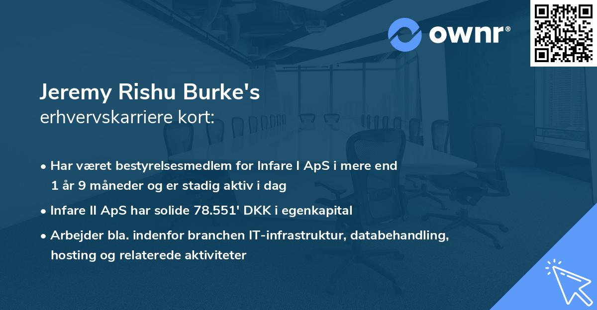 Jeremy Rishu Burke's erhvervskarriere kort
