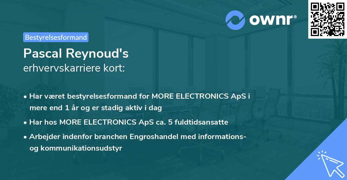 Pascal Reynoud's erhvervskarriere kort