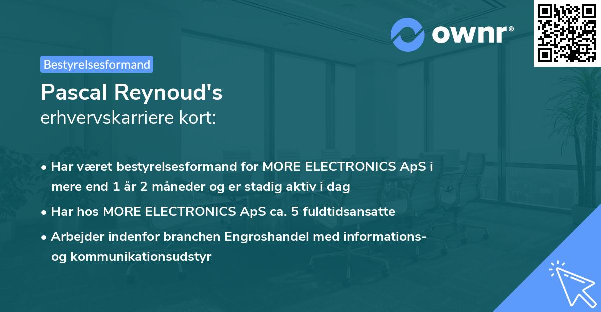 Pascal Reynoud's erhvervskarriere kort