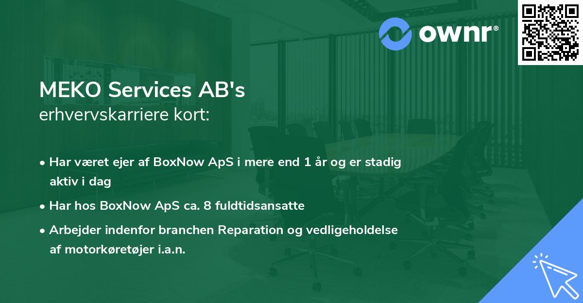 MEKO Services AB's erhvervskarriere kort