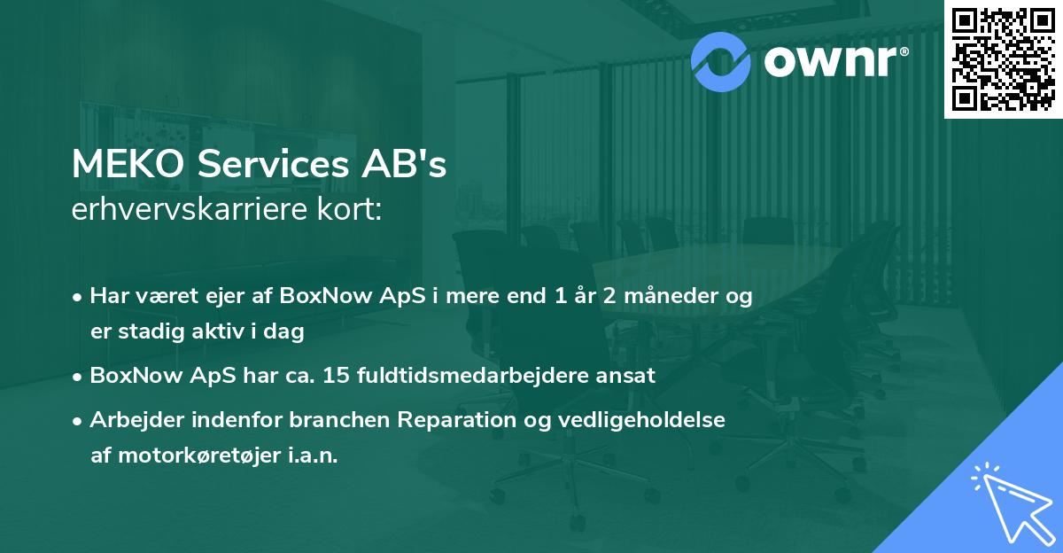 MEKO Services AB's erhvervskarriere kort
