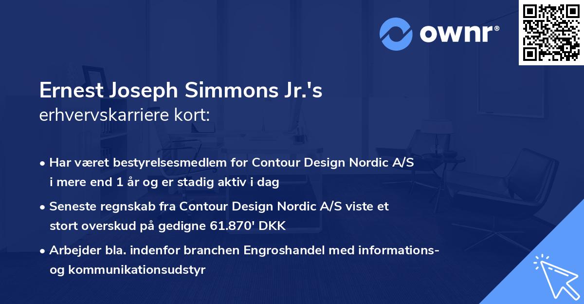 Ernest Joseph Simmons Jr.'s erhvervskarriere kort