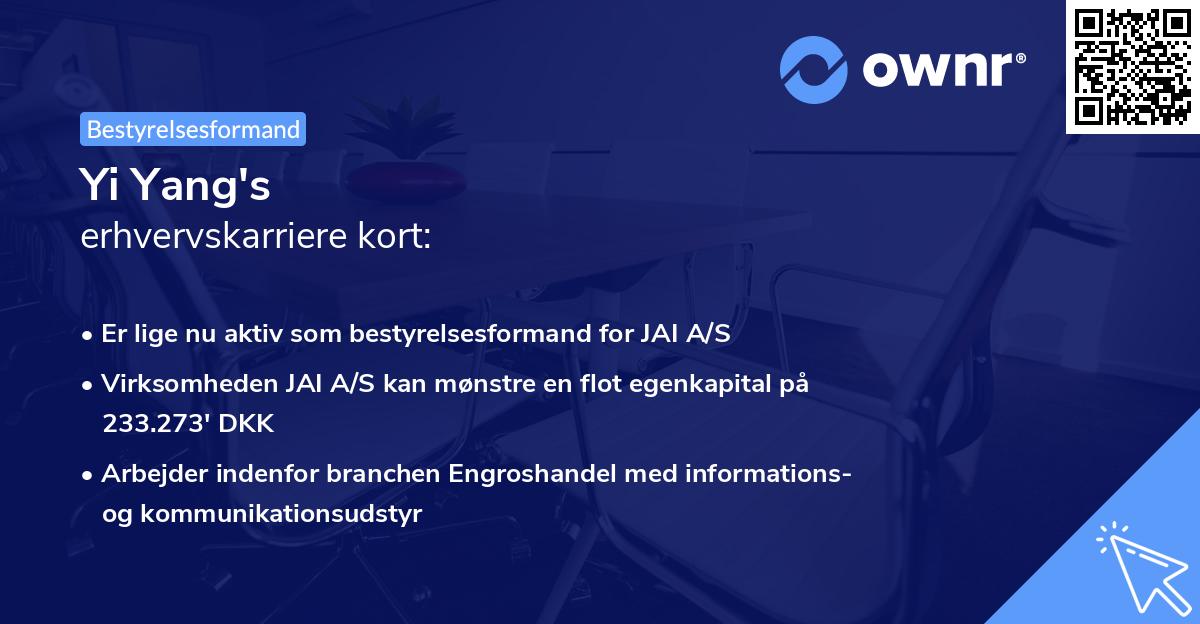 Yi Yang's erhvervskarriere kort