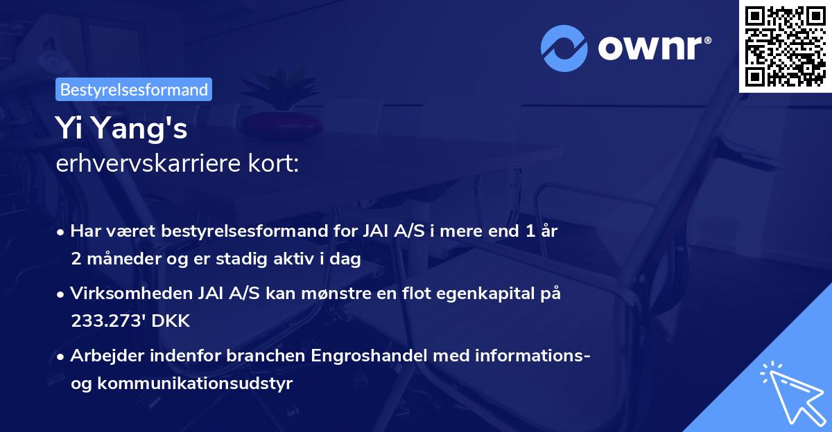 Yi Yang's erhvervskarriere kort