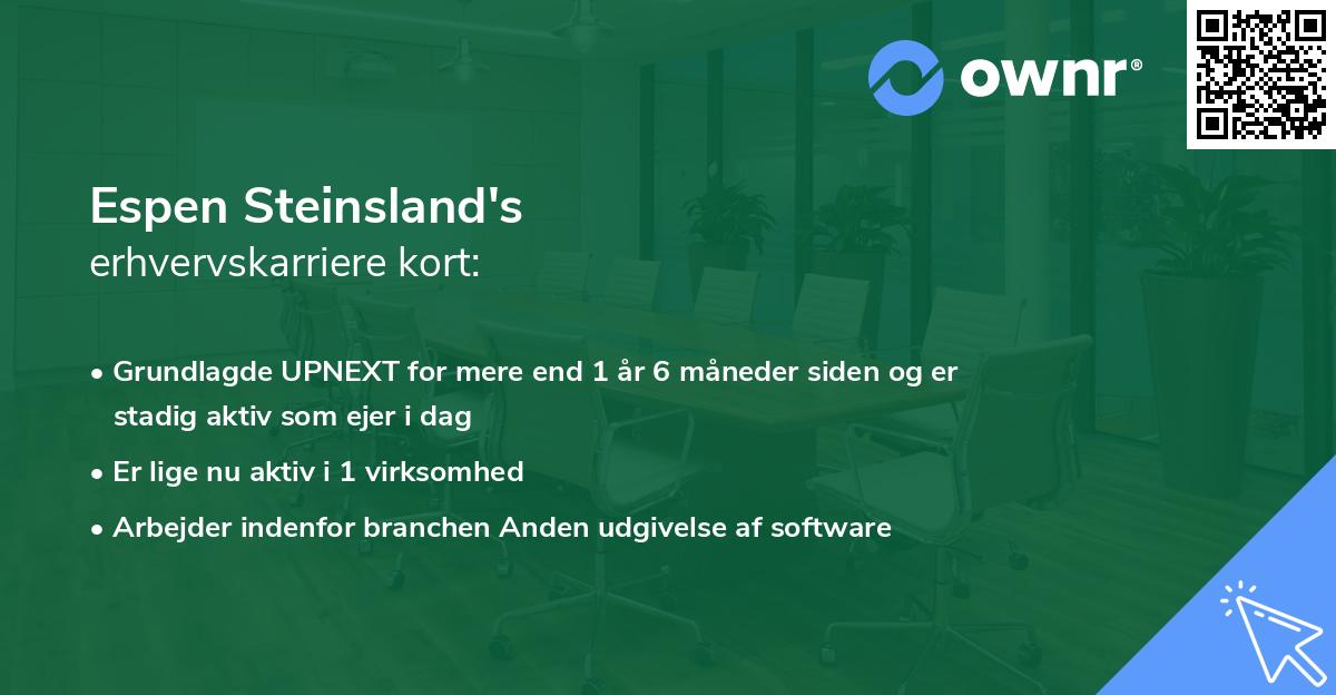 Espen Steinsland's erhvervskarriere kort