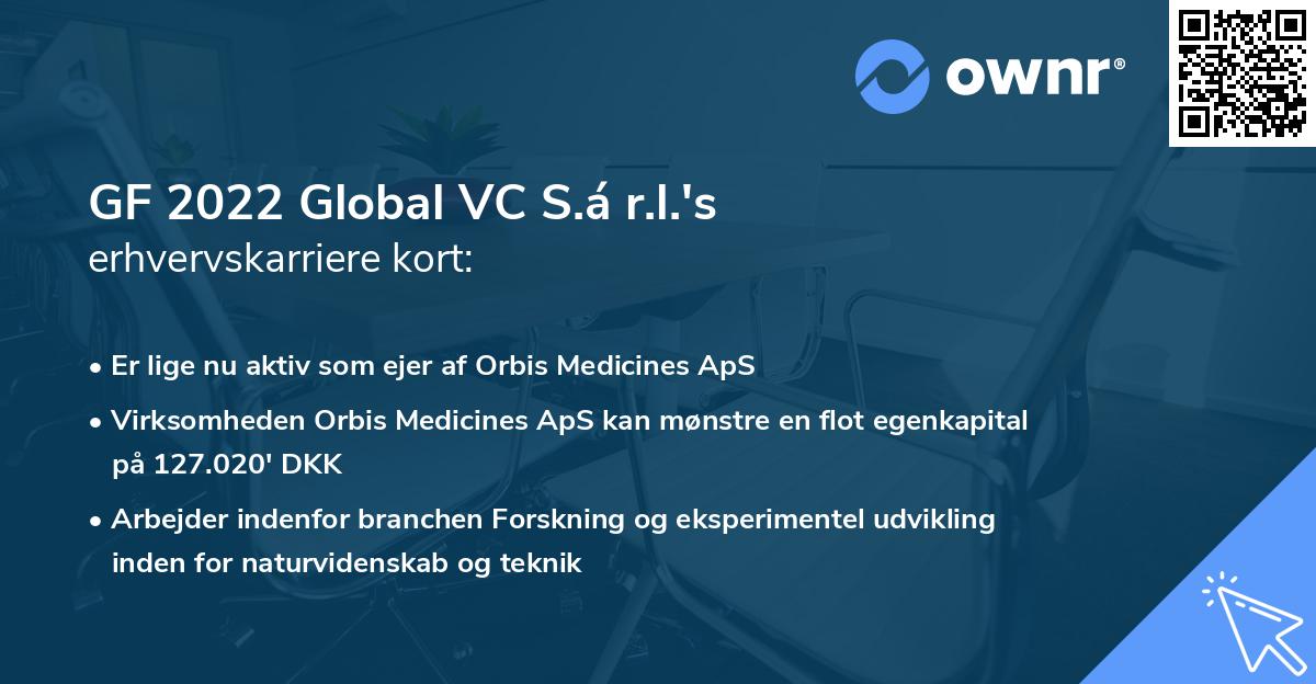 GF 2022 Global VC S.á r.l.'s erhvervskarriere kort