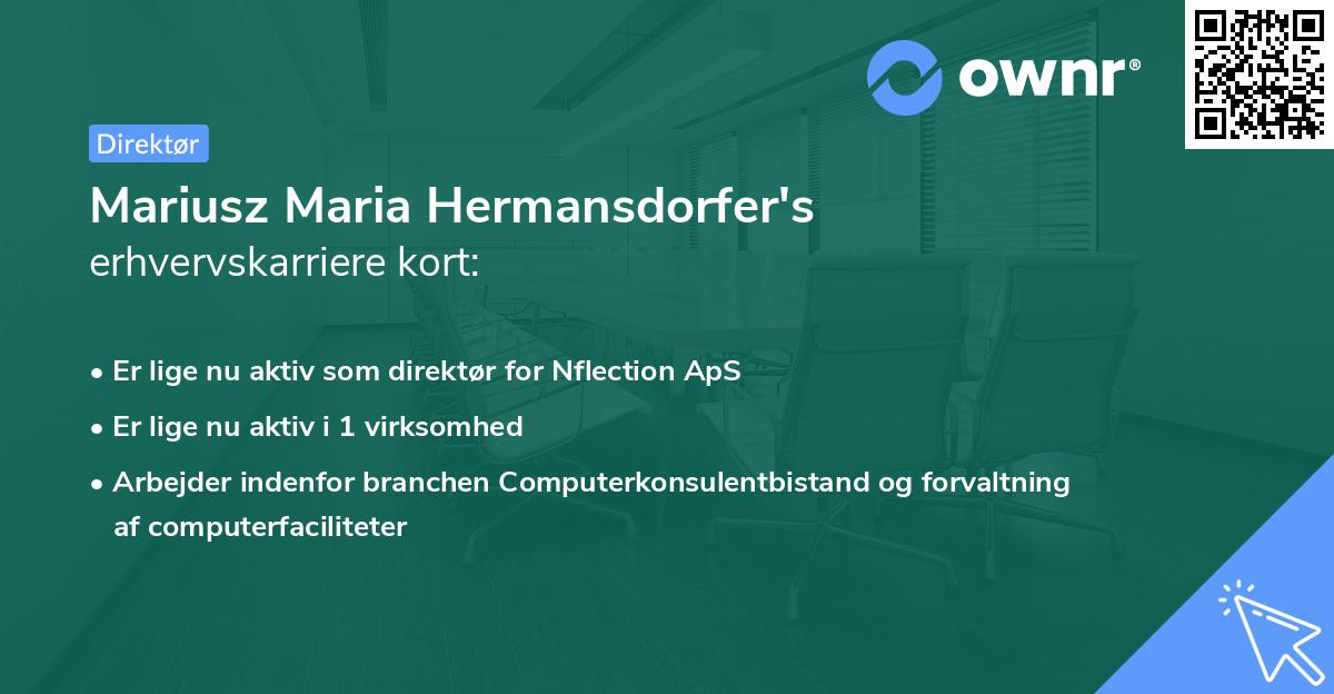 Mariusz Maria Hermansdorfer's erhvervskarriere kort