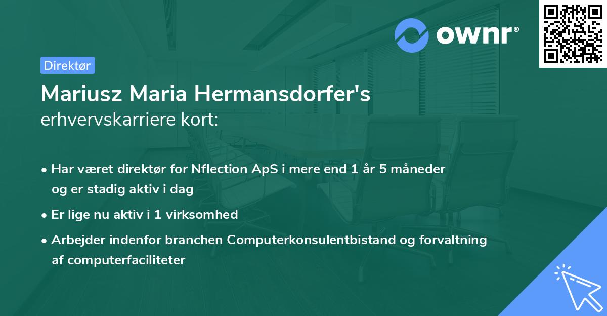 Mariusz Maria Hermansdorfer's erhvervskarriere kort