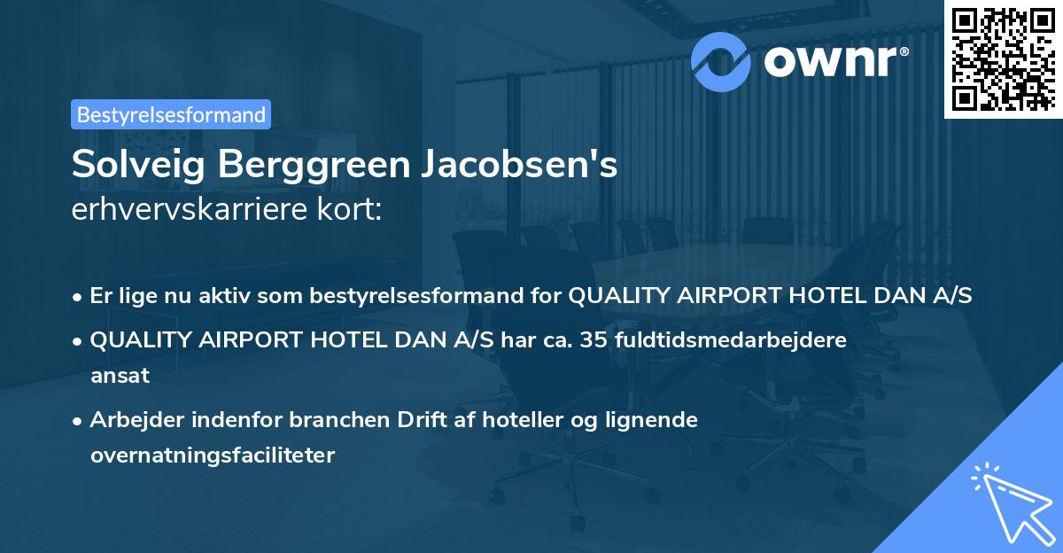 Solveig Berggreen Jacobsen's erhvervskarriere kort