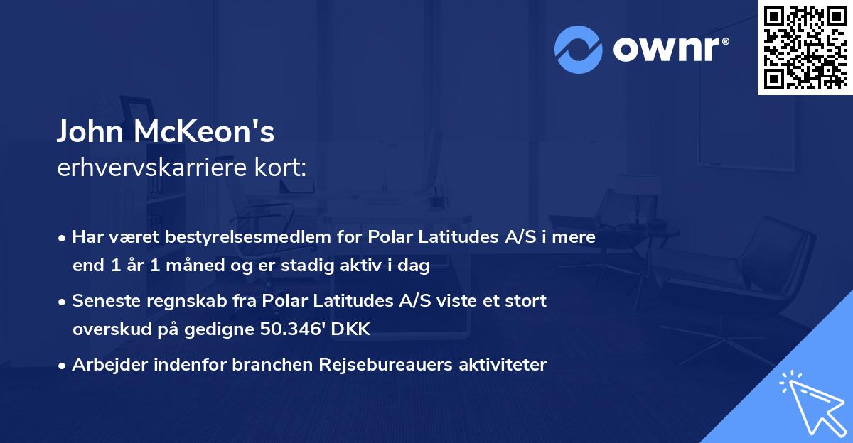 John McKeon's erhvervskarriere kort