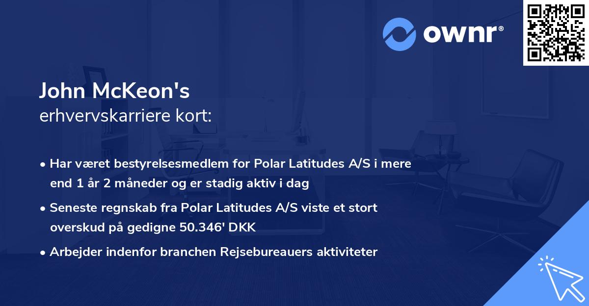John McKeon's erhvervskarriere kort