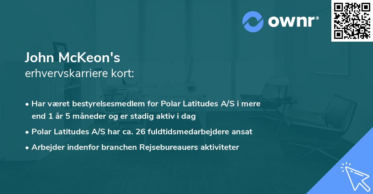 John McKeon's erhvervskarriere kort