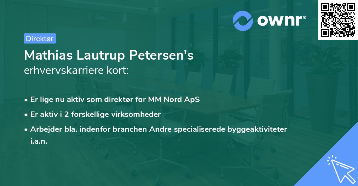 Mathias Lautrup Petersen's erhvervskarriere kort