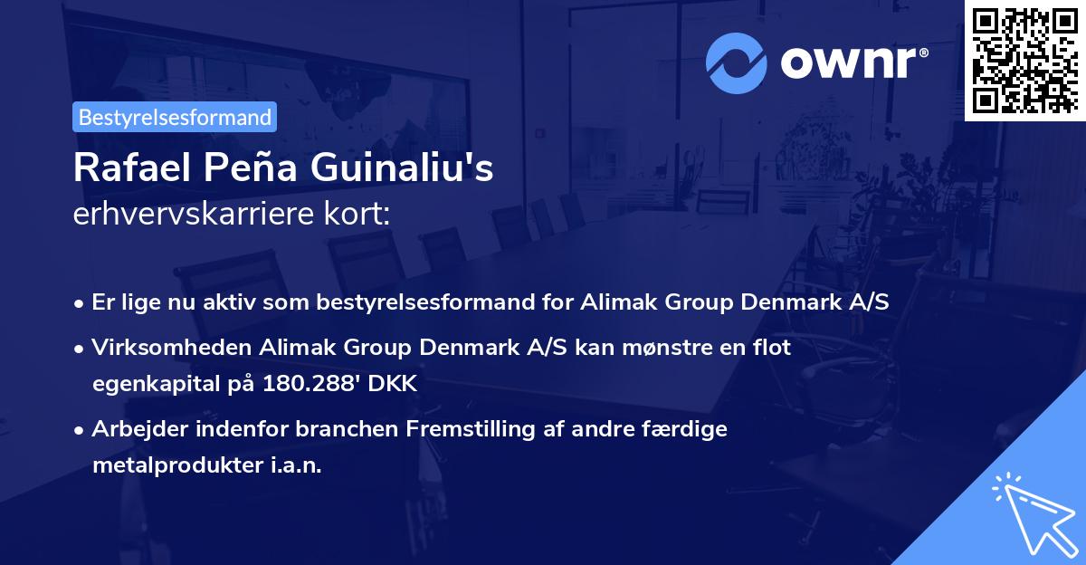 Rafael Peña Guinaliu's erhvervskarriere kort