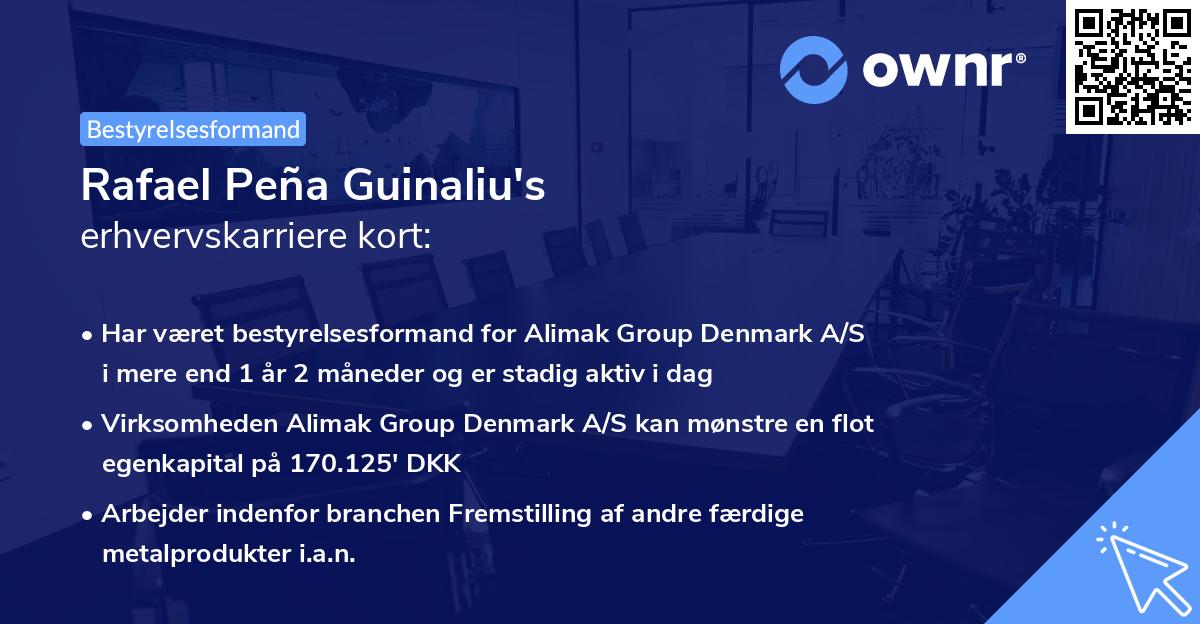 Rafael Peña Guinaliu's erhvervskarriere kort