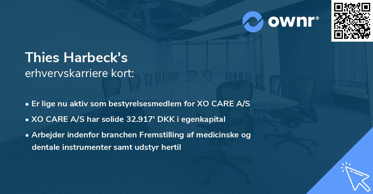 Thies Harbeck's erhvervskarriere kort