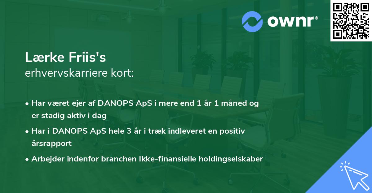 Lærke Friis's erhvervskarriere kort