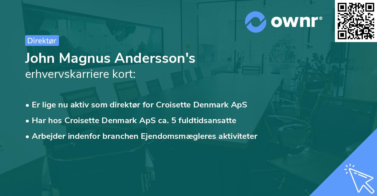 John Magnus Andersson's erhvervskarriere kort