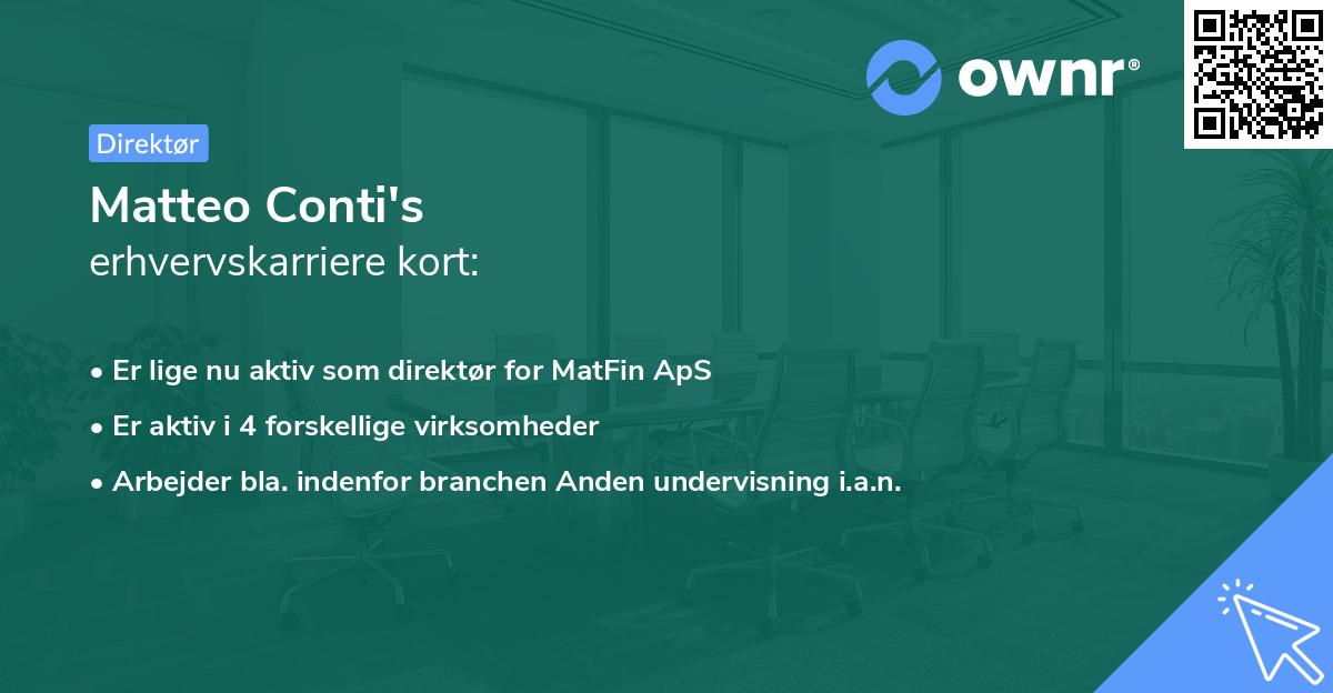 Matteo Conti's erhvervskarriere kort