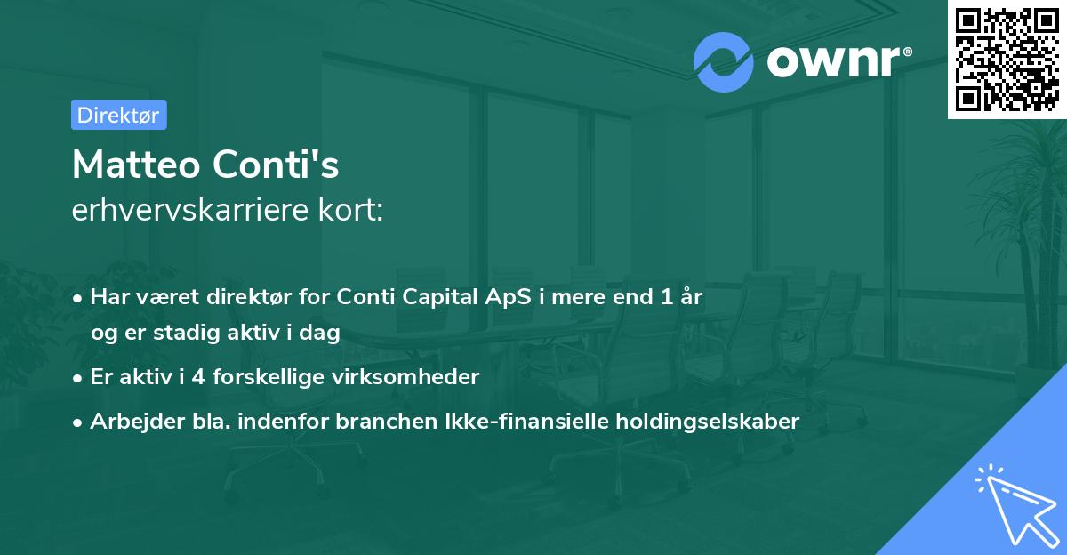 Matteo Conti's erhvervskarriere kort