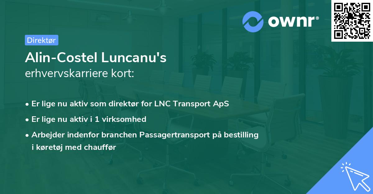 Alin-Costel Luncanu's erhvervskarriere kort