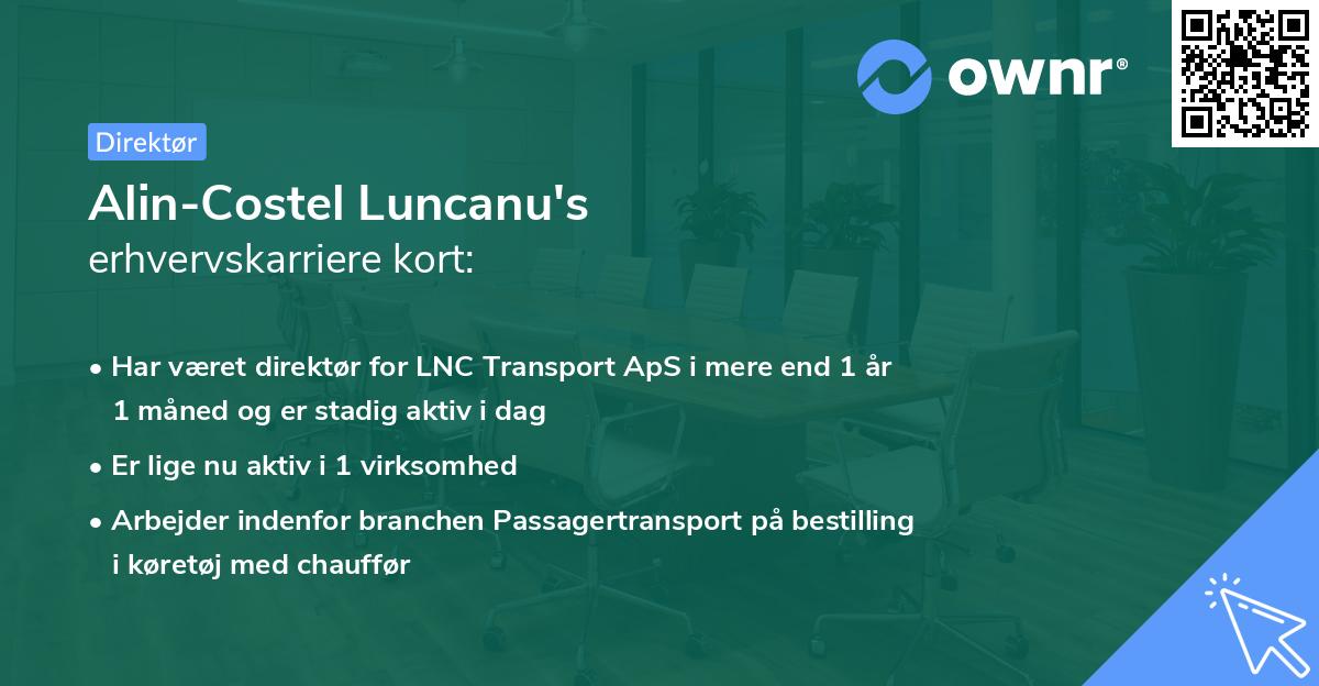 Alin-Costel Luncanu's erhvervskarriere kort