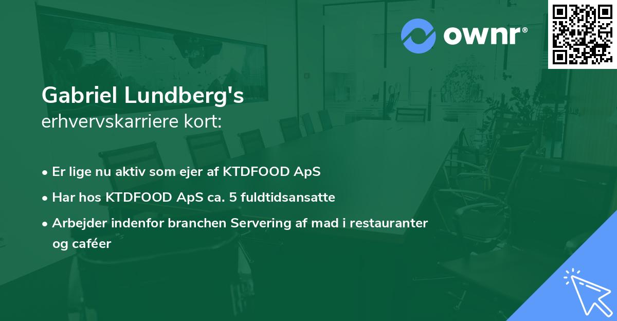 Gabriel Lundberg's erhvervskarriere kort