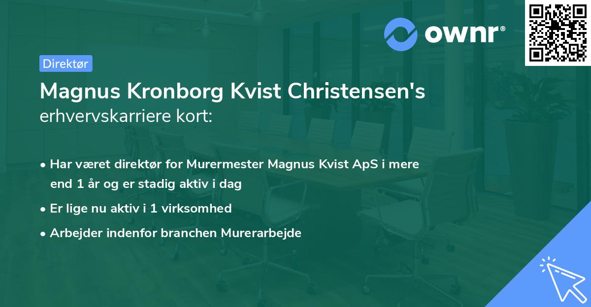 Magnus Kronborg Kvist Christensen's erhvervskarriere kort