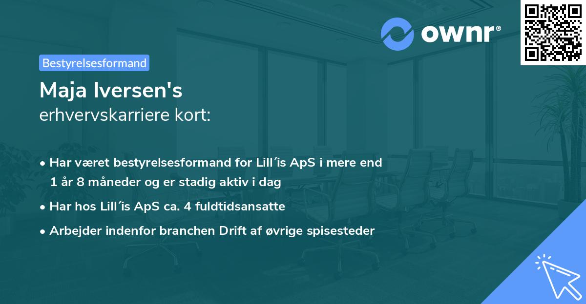 Maja Iversen's erhvervskarriere kort
