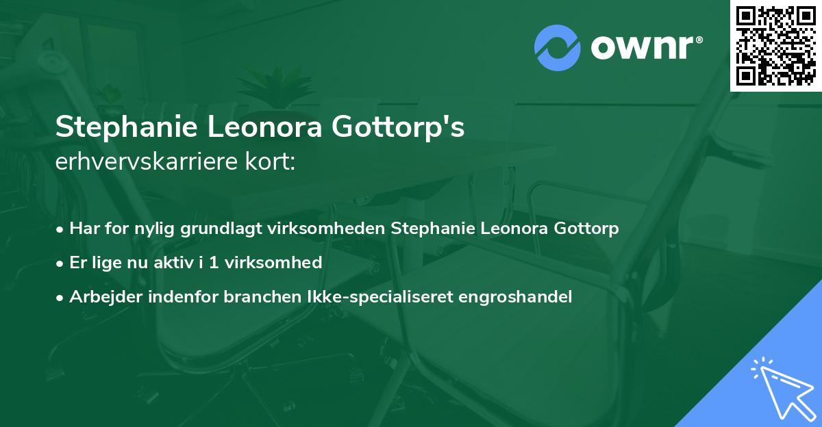 Stephanie Leonora Gottorp's erhvervskarriere kort