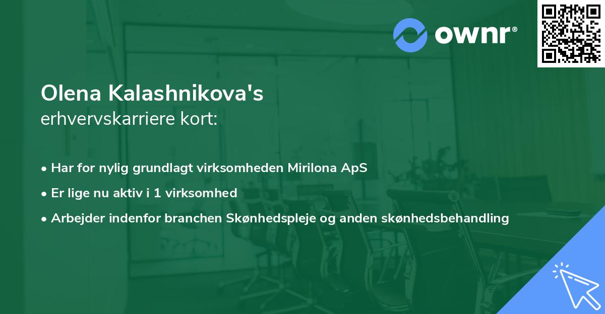 Olena Kalashnikova's erhvervskarriere kort