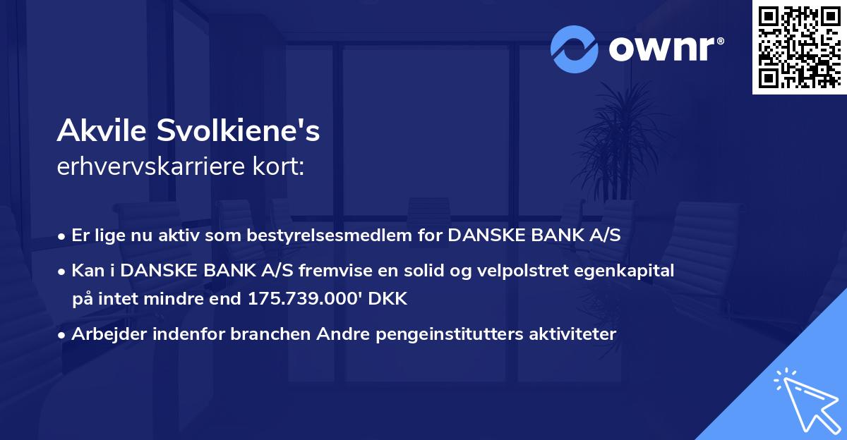 Akvile Svolkiene's erhvervskarriere kort