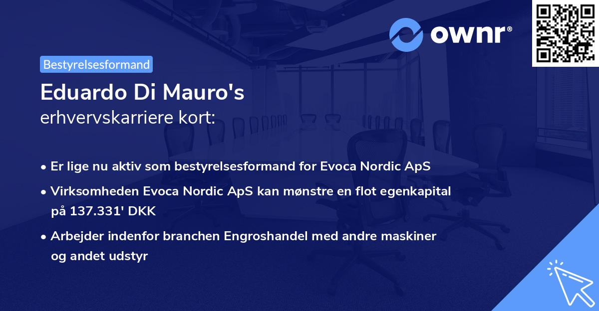 Eduardo Di Mauro's erhvervskarriere kort