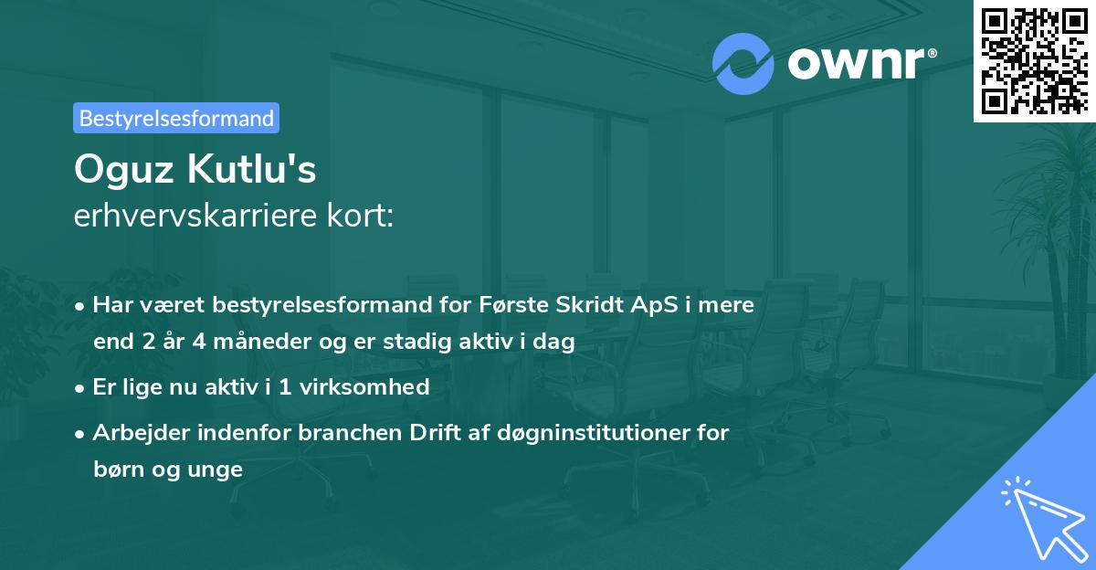 Oguz Kutlu's erhvervskarriere kort