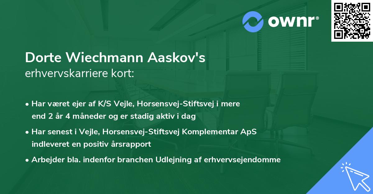 Dorte Wiechmann Aaskov's erhvervskarriere kort