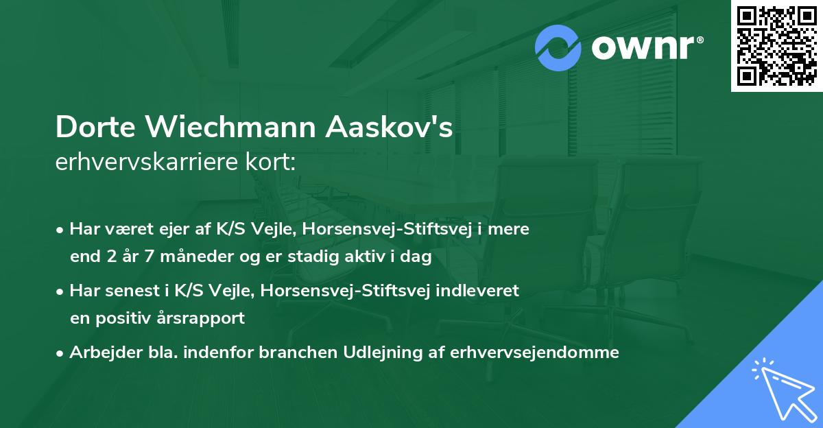 Dorte Wiechmann Aaskov's erhvervskarriere kort
