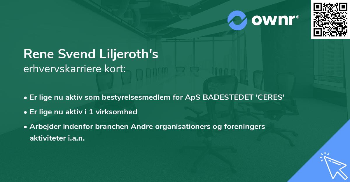 Rene Svend Liljeroth's erhvervskarriere kort
