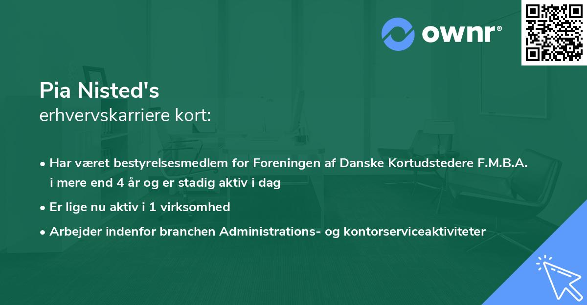 Pia Nisted's erhvervskarriere kort