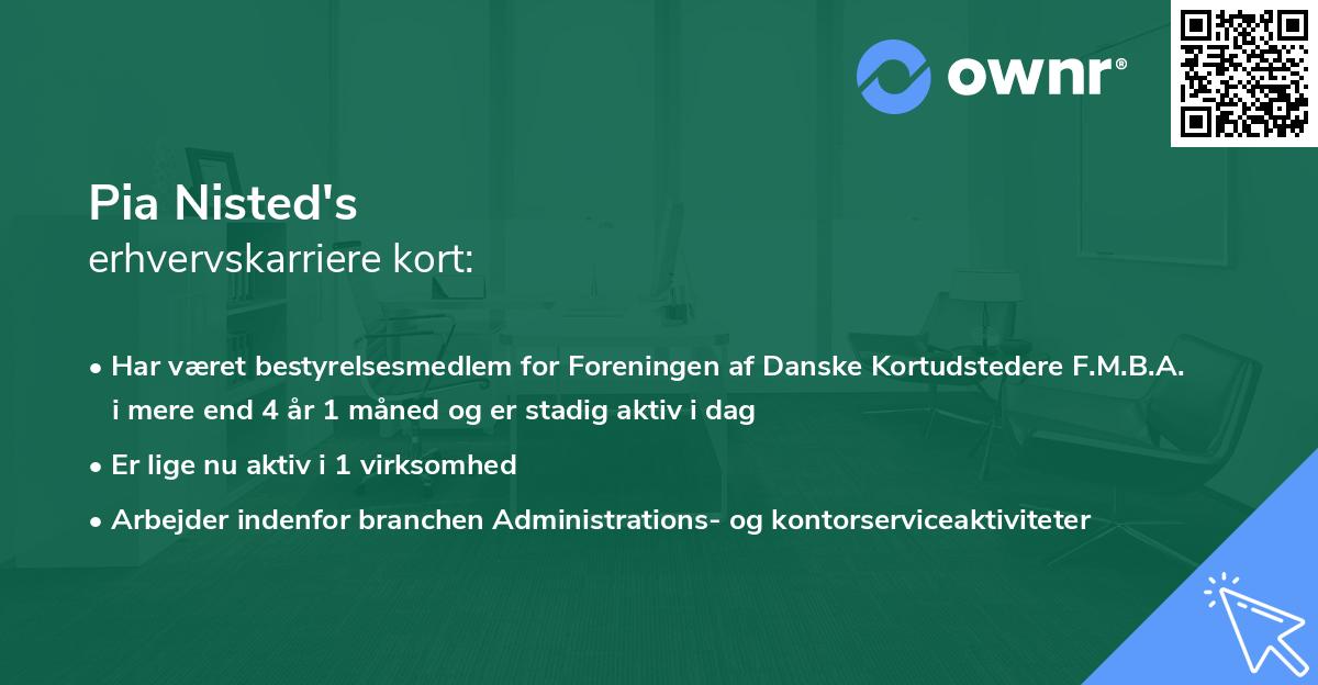 Pia Nisted's erhvervskarriere kort