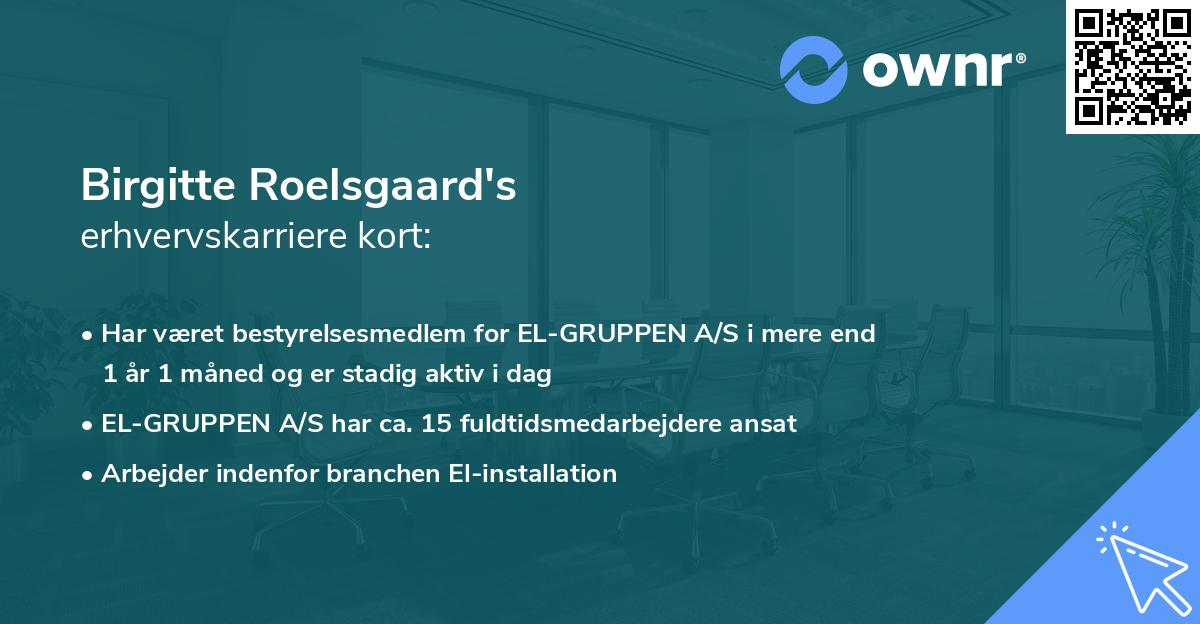 Birgitte Roelsgaard's erhvervskarriere kort