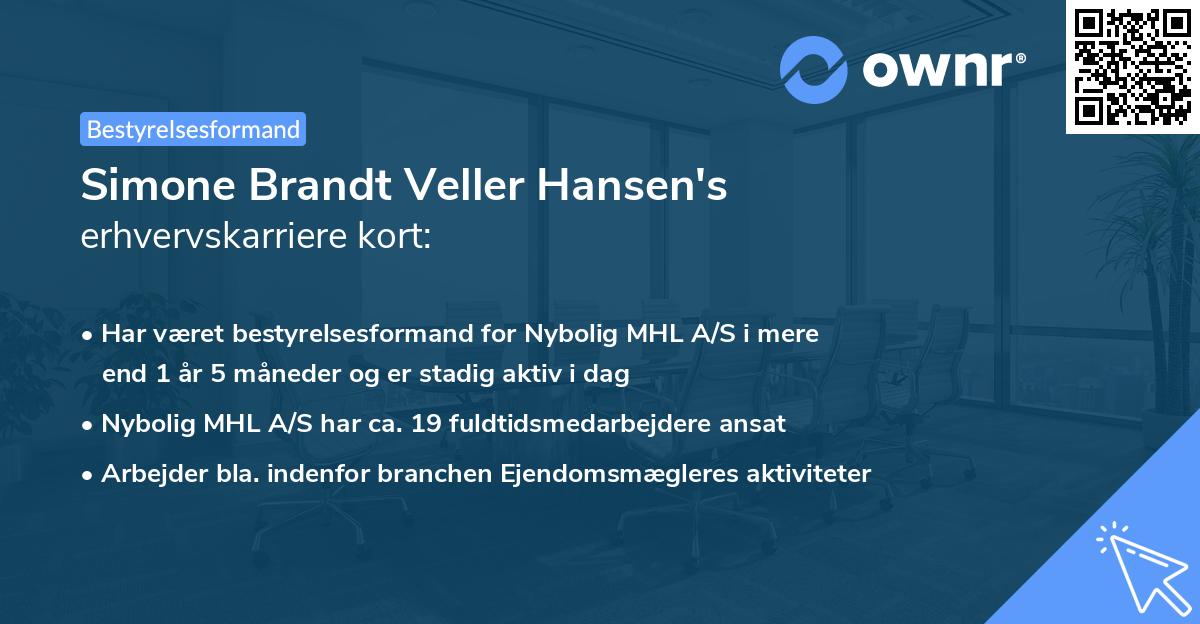 Simone Brandt Veller Hansen's erhvervskarriere kort