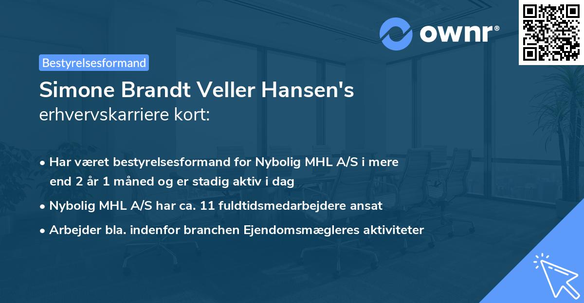 Simone Brandt Veller Hansen's erhvervskarriere kort