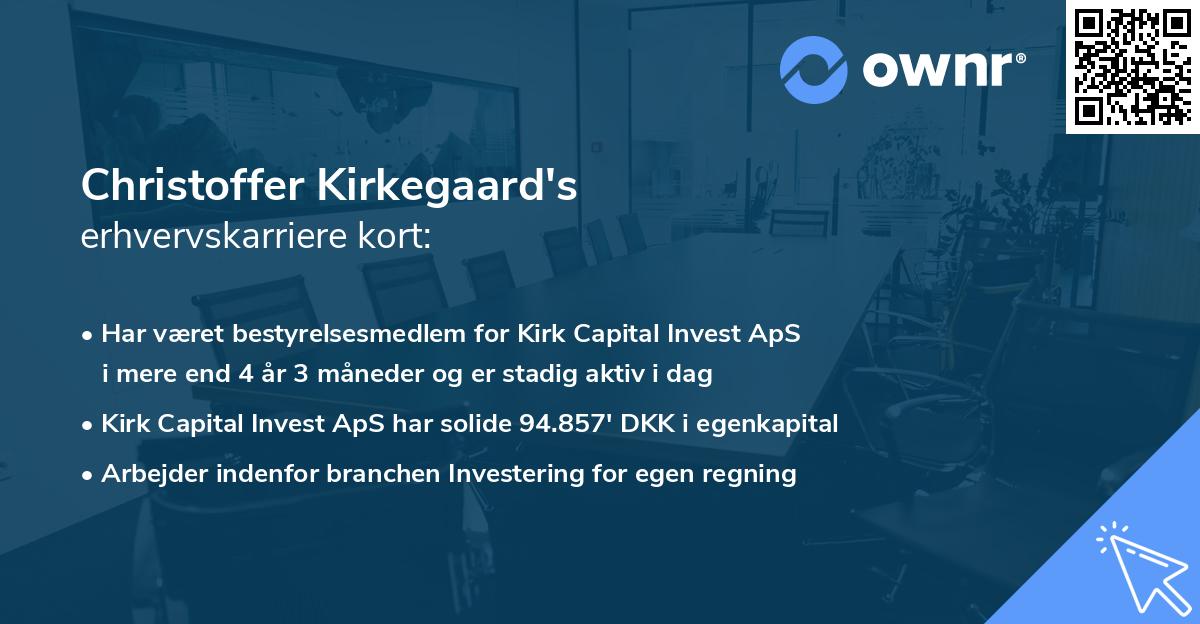 Christoffer Kirkegaard's erhvervskarriere kort