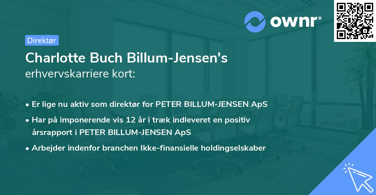 Charlotte Buch Billum-Jensen's erhvervskarriere kort
