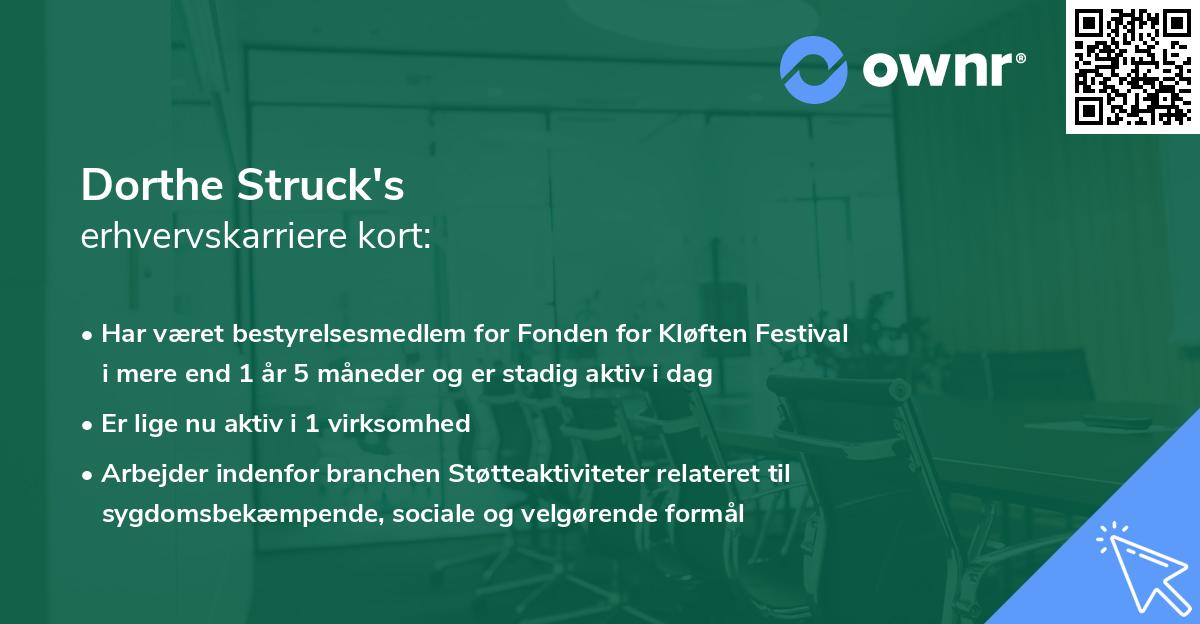 Dorthe Struck's erhvervskarriere kort