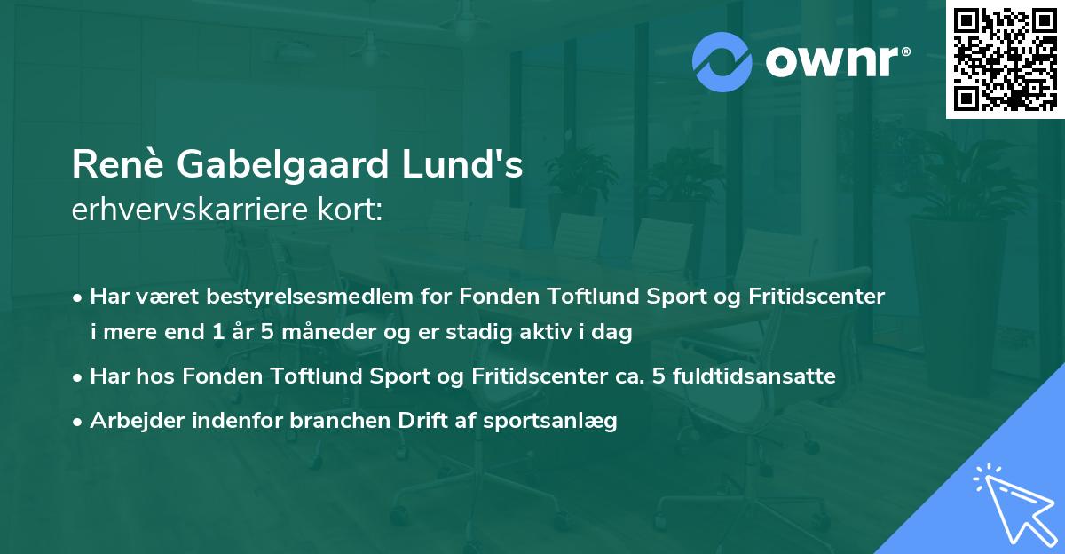 Renè Gabelgaard Lund's erhvervskarriere kort