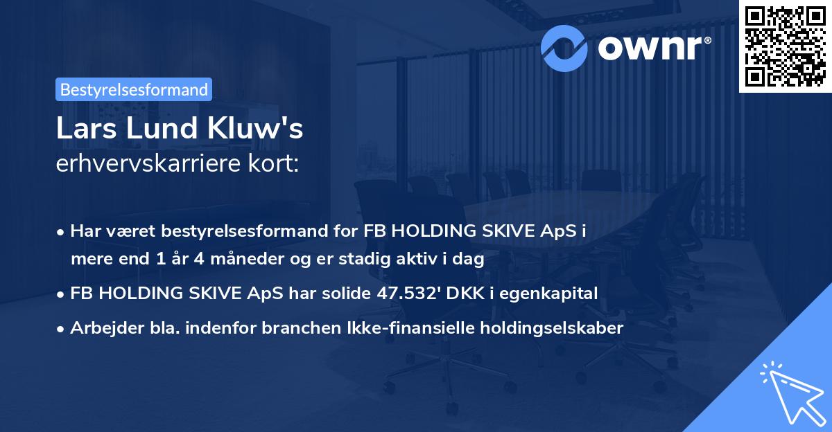 Lars Lund Kluw's erhvervskarriere kort