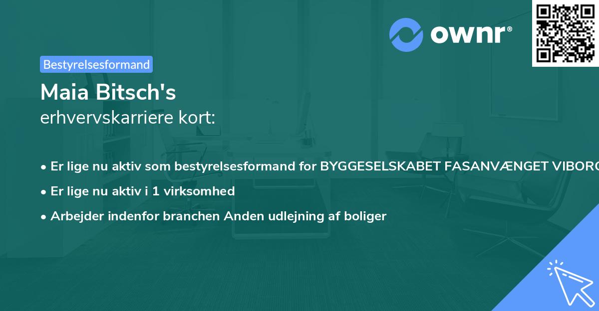 Maia Bitsch's erhvervskarriere kort